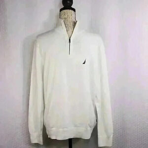 Men's Nautica Size M Navtech white high neck 1/4 zip sweater